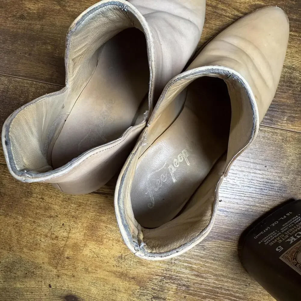 Free People Hunt the Plains‎ OB391307 Tan Leather Ankle Booties Womens Size 36